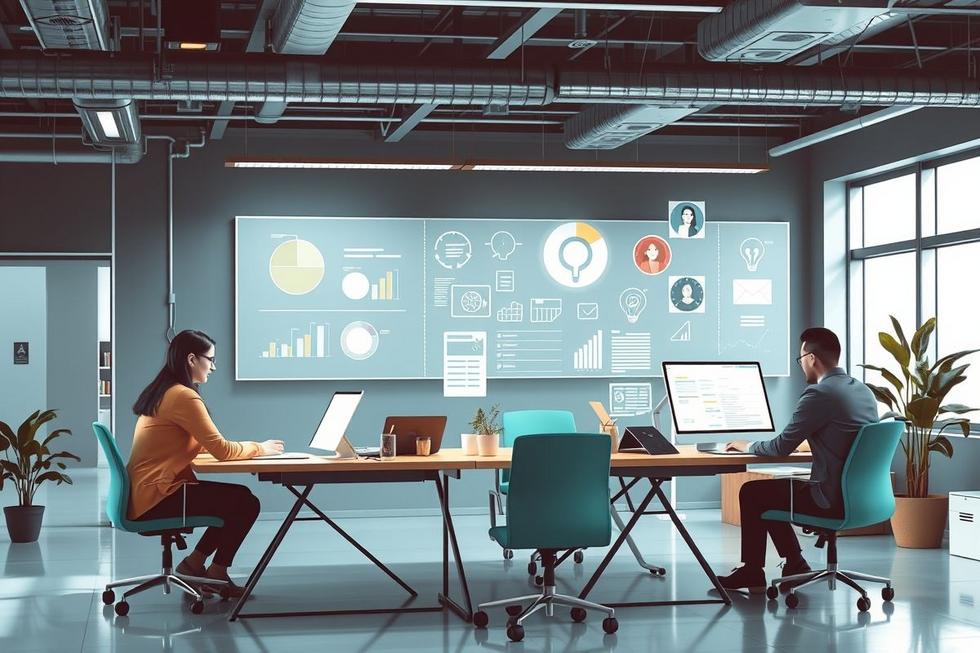 Imagem de empreendedores colaborando em estratégias de vendas.