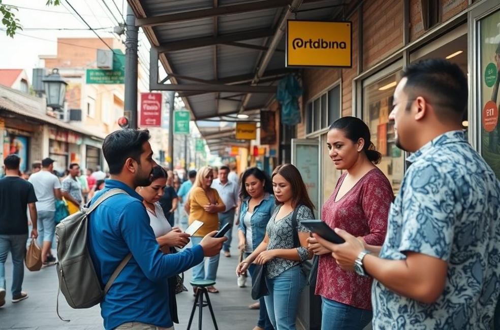 Empreendedores em Araçatuba interagindo com clientes.