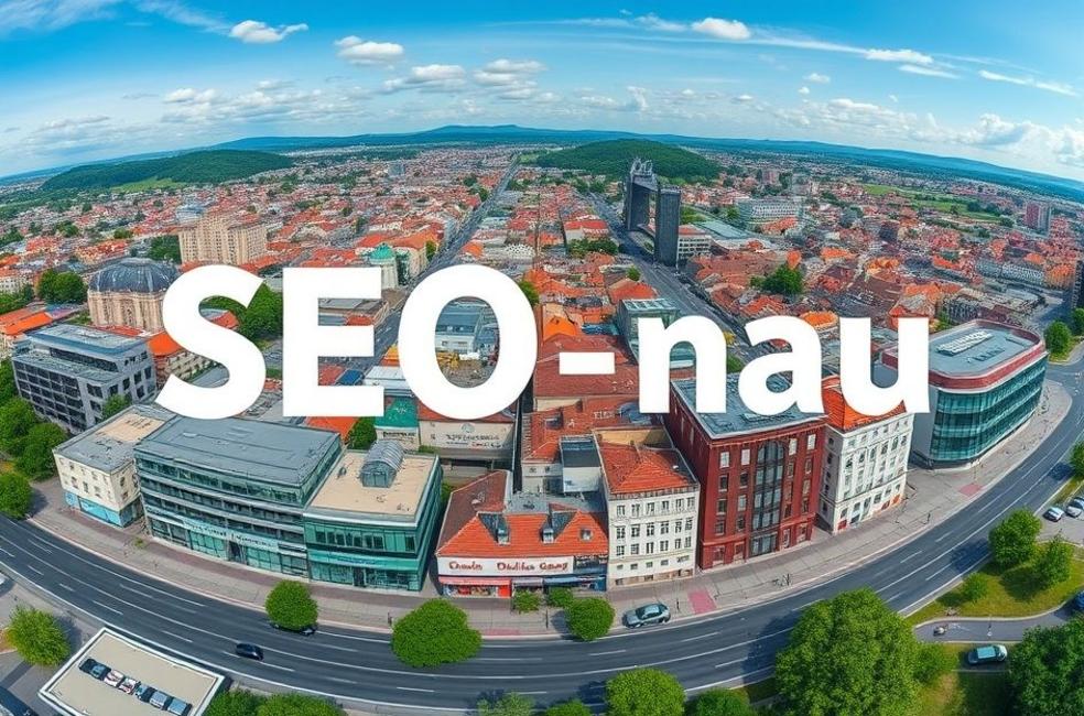 Vista da cidade de Blumenau, destacando empresas locais em crescimento com foco em SEO.