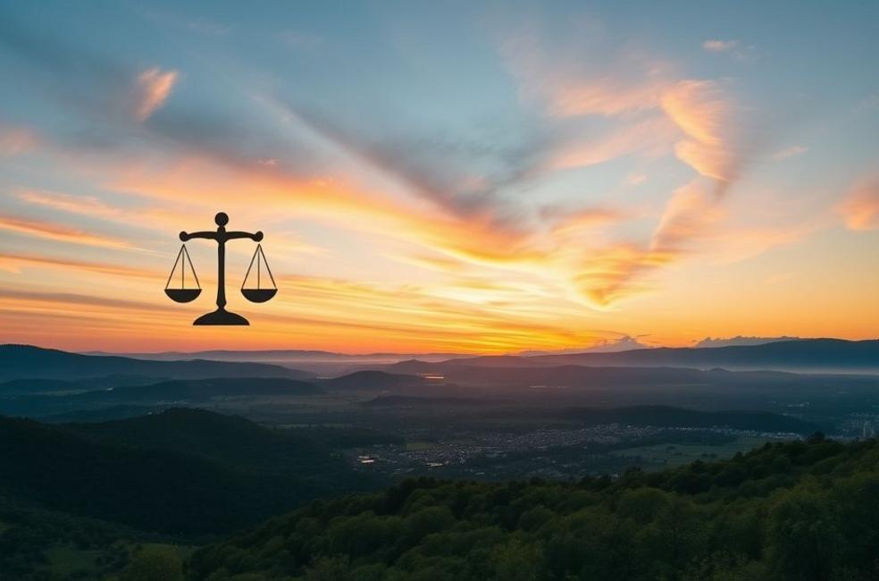 Paisagem natural de Campos do Jordão ao pôr do sol, simbolizando oportunidades no marketing jurídico.