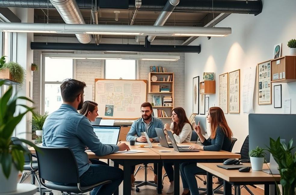 Creative office space in a small business in Franca