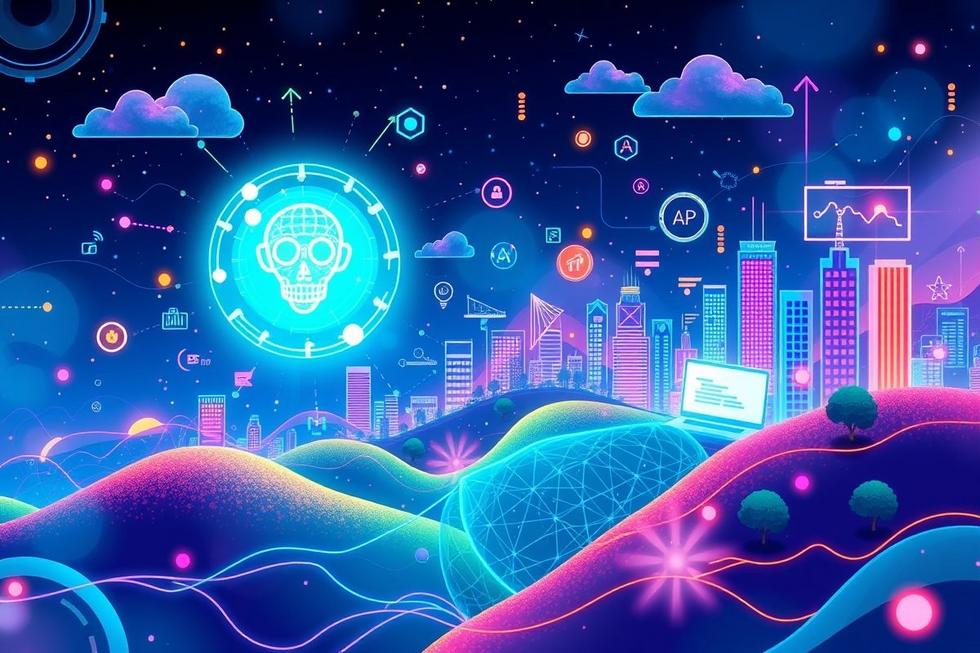 Imagem encapsulando a interação entre IA e marketing digital