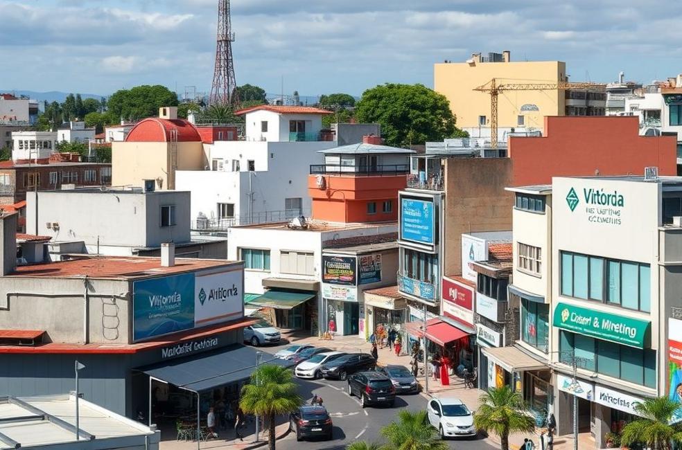 Distritos comerciais de Vitória com empresas envolvidas em estratégias de marketing digital.