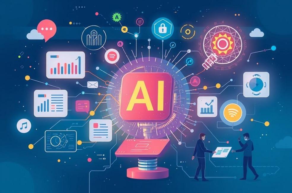 Ilustração sobre como a inteligência artificial pode transformar o marketing.