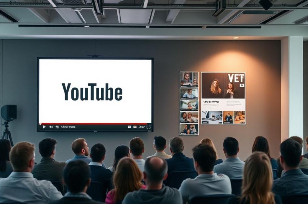 Conceito visual envolvendo anúncios no YouTube para negócios.