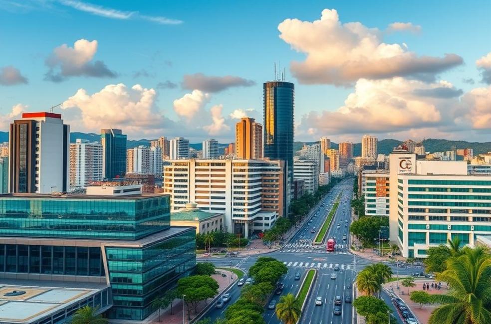 Vista da cidade de Curitiba simbolizando o avanço digital.
