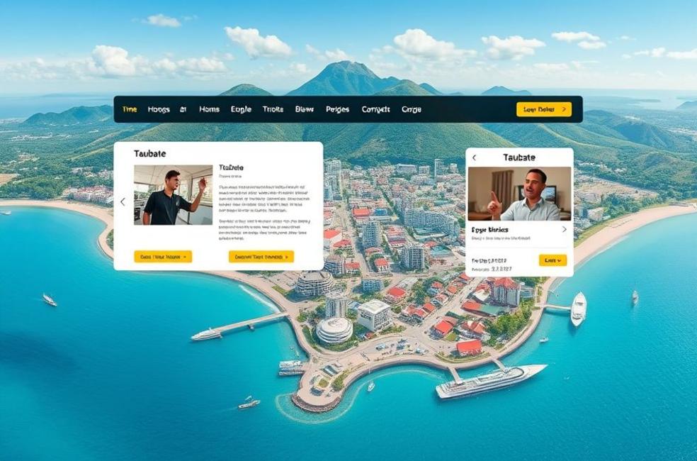 Paísagem digital representando uma vibrante comunidade de negócios em Taubaté.