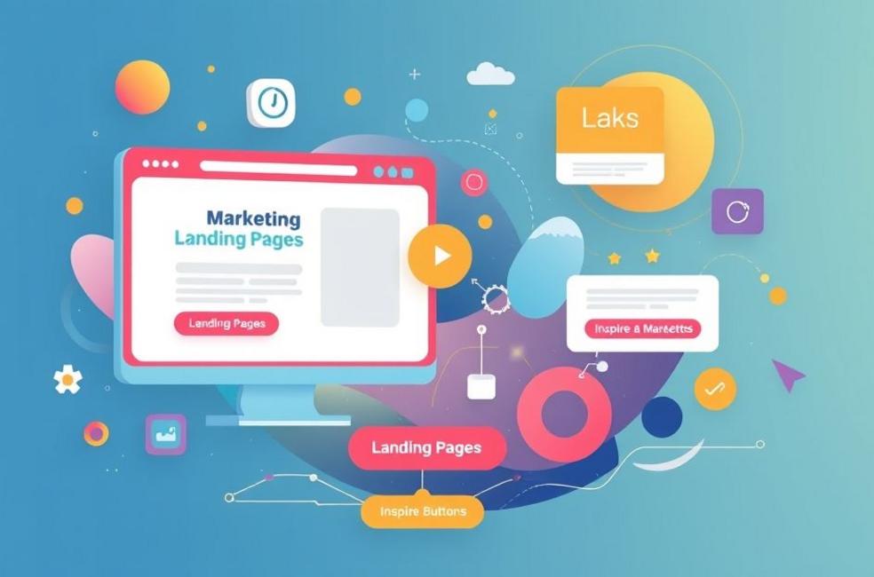 Ilustração abstrata simbolizando o marketing digital em Blumenau.