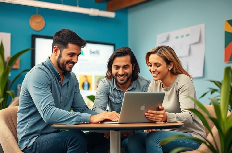 Empreendedores e profissionais de marketing colaborando em Baurú.