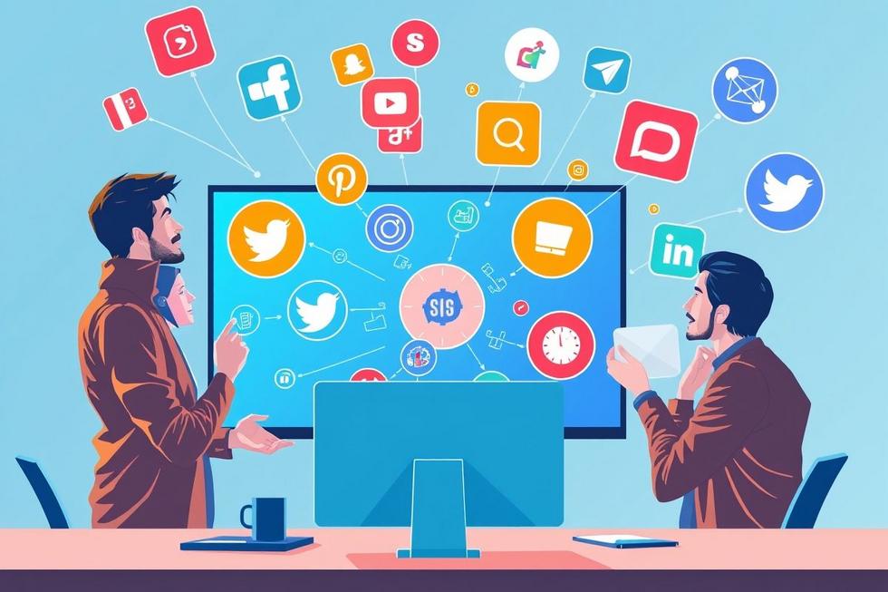 Grupo de empreendedores discutindo estratégias de marketing digital