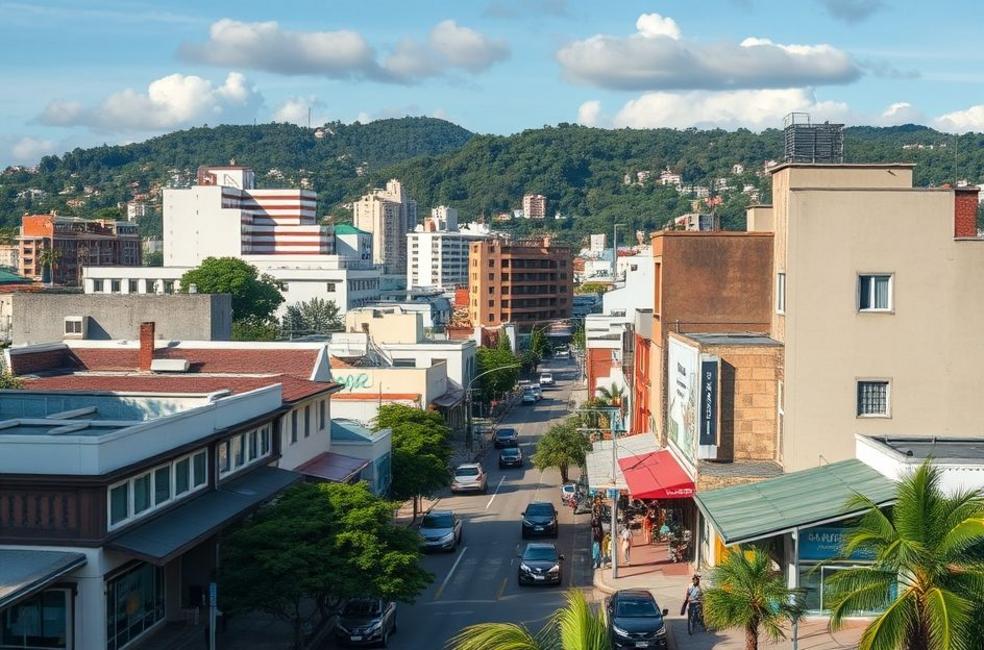 Vista do centro de Bauru-SP com ênfase em iniciativas de marketing local.