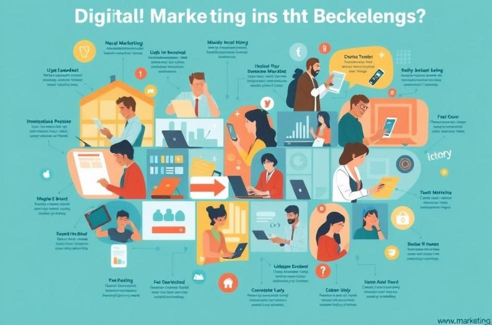 Representação visual do impacto do marketing digital nos negócios locais.