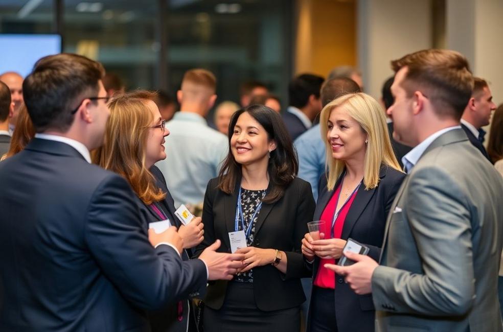 Profissionais do direito em evento de networking