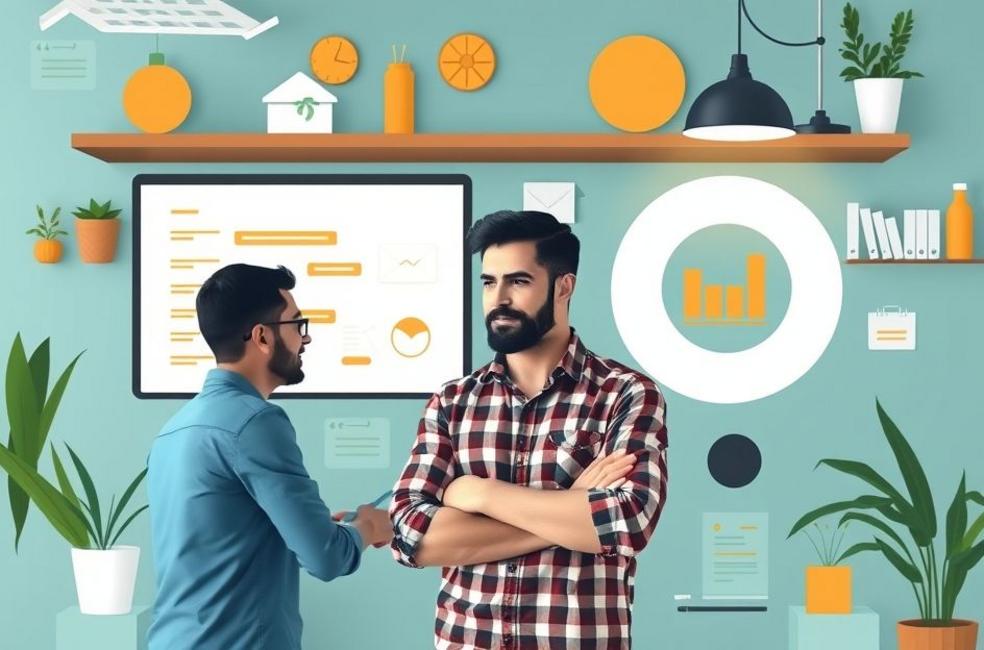 Visão de empreendedores no ambiente digital focando em estratégias de SEO.