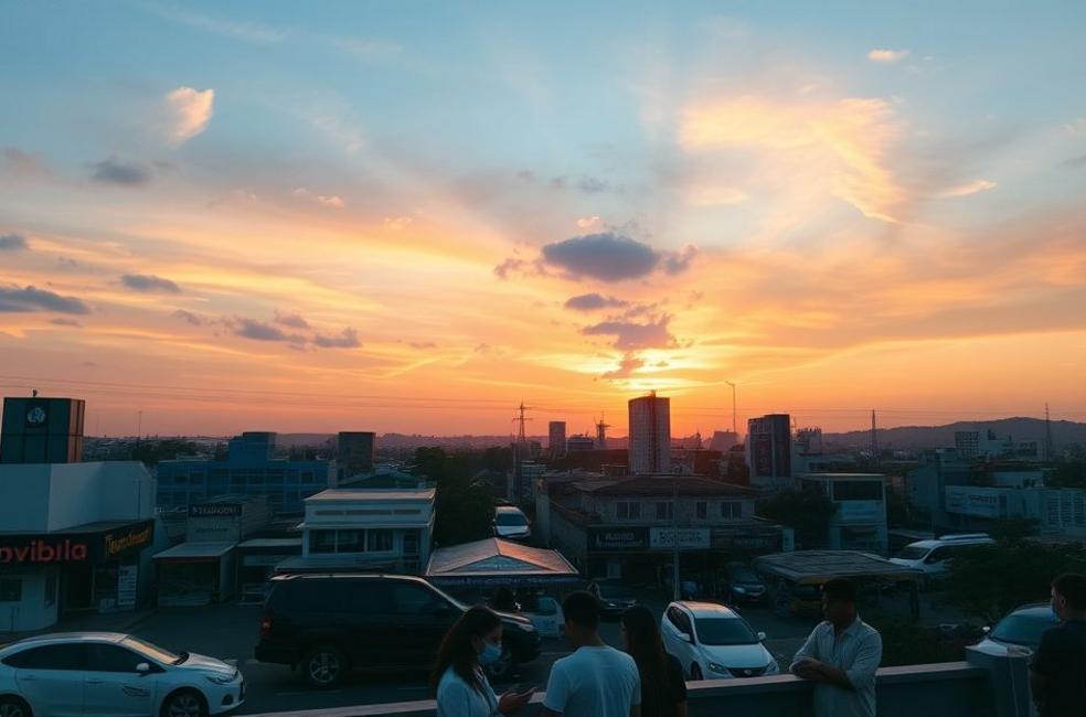 Cenário de Londrina com empresas locais e pessoas interagindo com tecnologia.