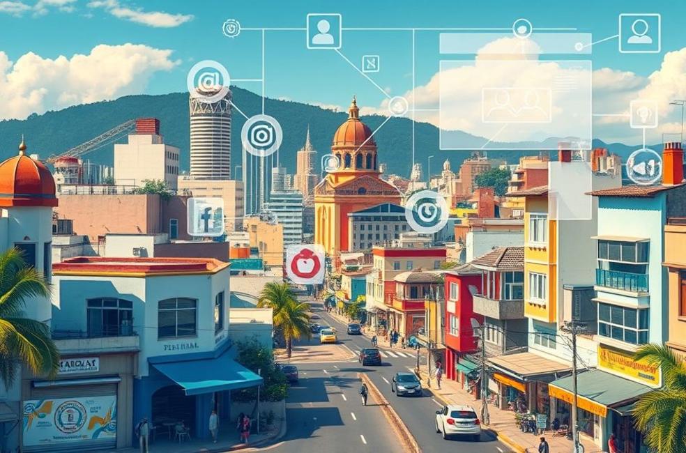 Cenário de Piracicaba destacando pequenas empresas e ferramentas digitais.