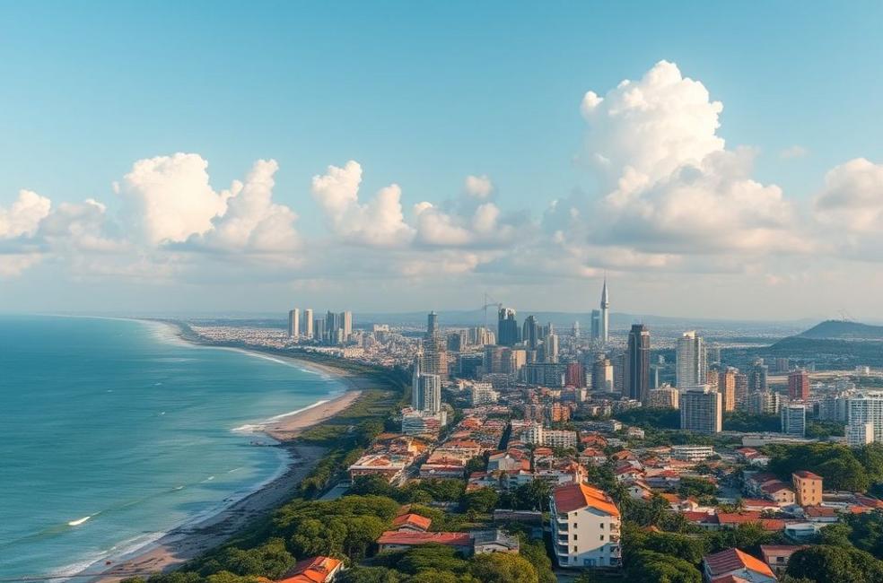 Vista panorâmica de Ponta Grossa com foco em empresas locais.