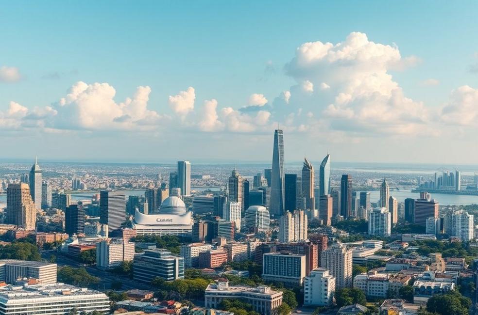 Vista da cidade de Porto Alegre destacando a transformação digital dos negócios.