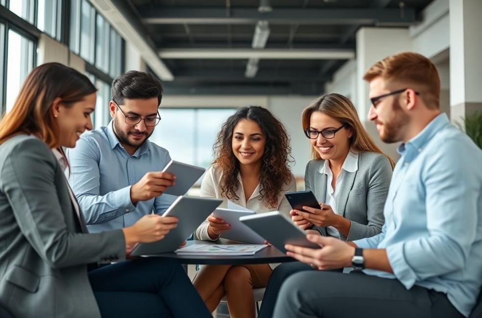 Empreendedores de Rosário do Sul discutindo estratégias de marketing digital.