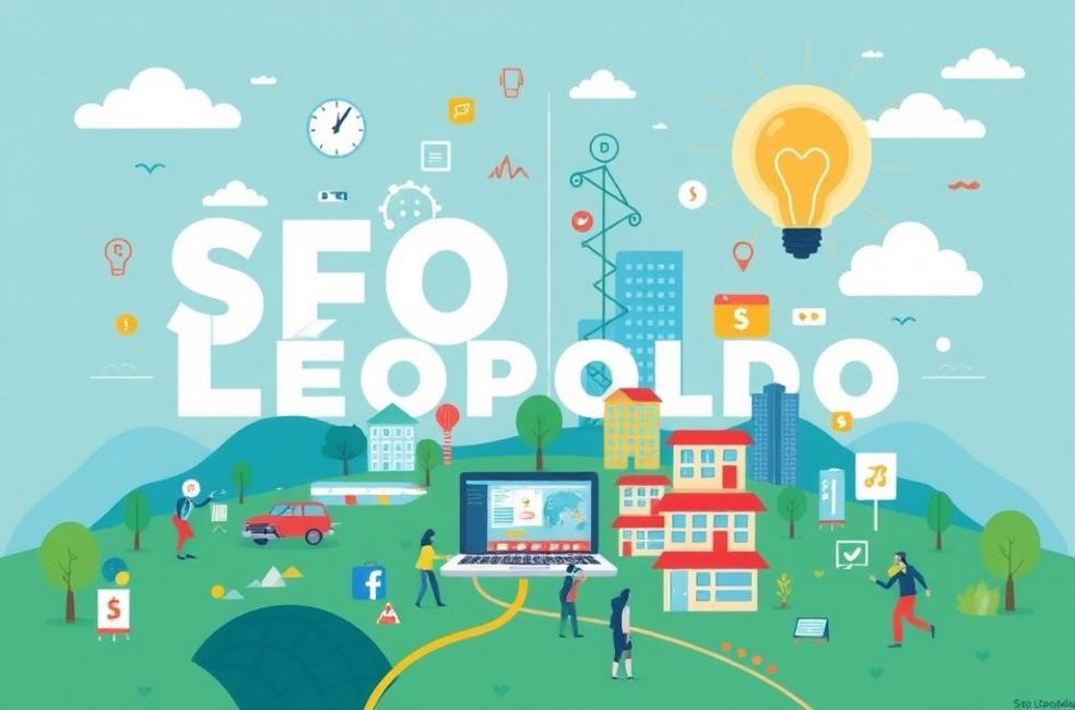 Paísagem de marketing digital em São Leopoldo com empresas locais implementando estratégias online.