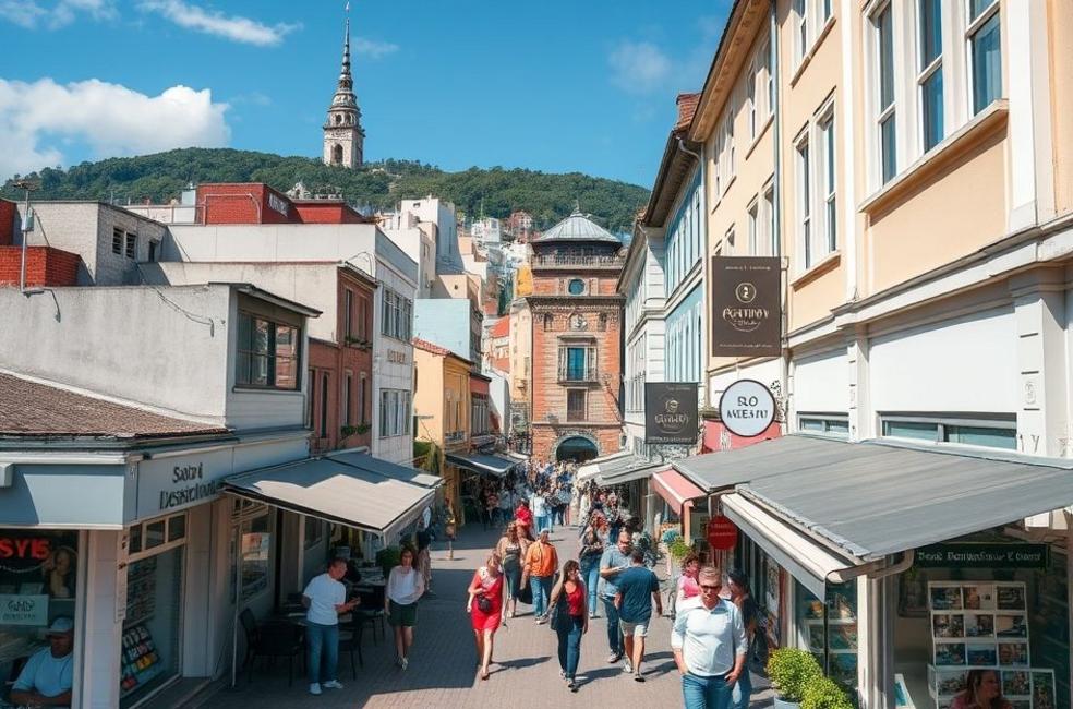 Vista do distrito comercial de São Sebastião