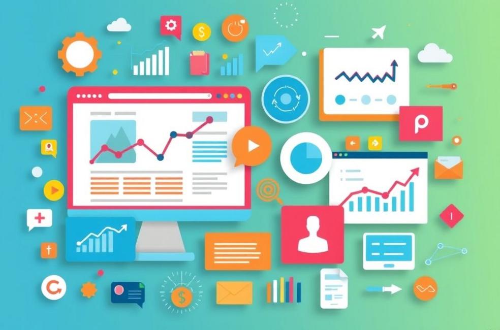 Conceito visual de estratégias bem-sucedidas em marketing digital.