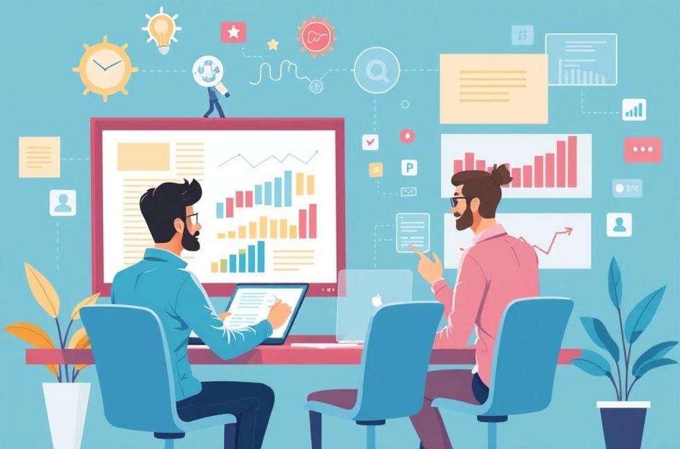 Equipe de marketing digital trabalhando em estratégias de anúncios.