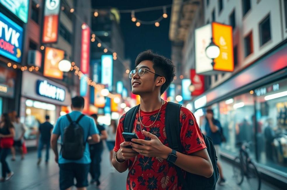 Comunidade do TikTok celebrando e interagindo em um ambiente urbano.