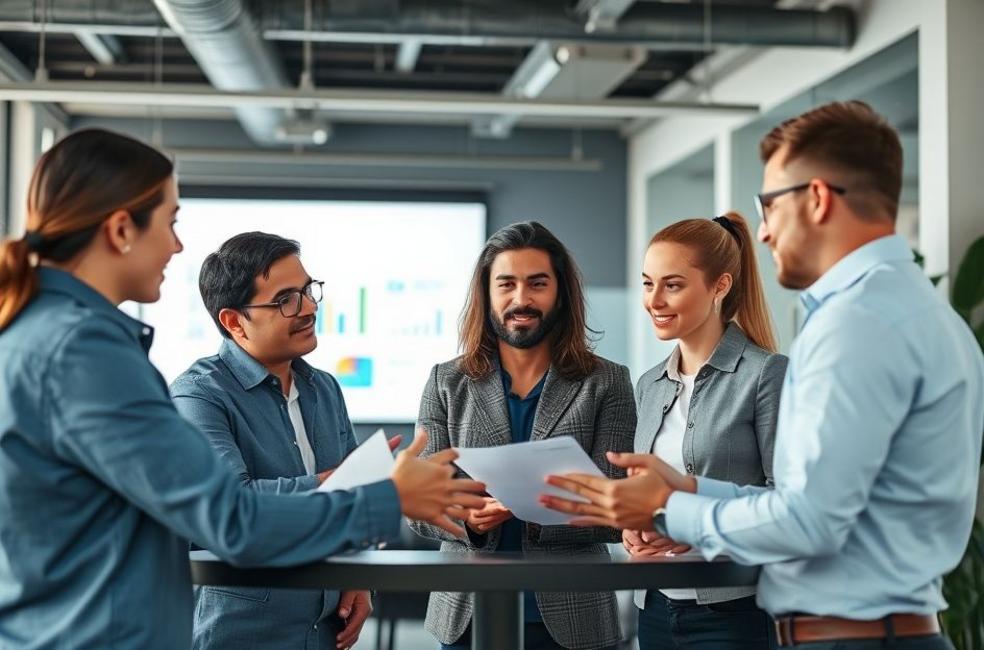 Agência de marketing digital em ação.