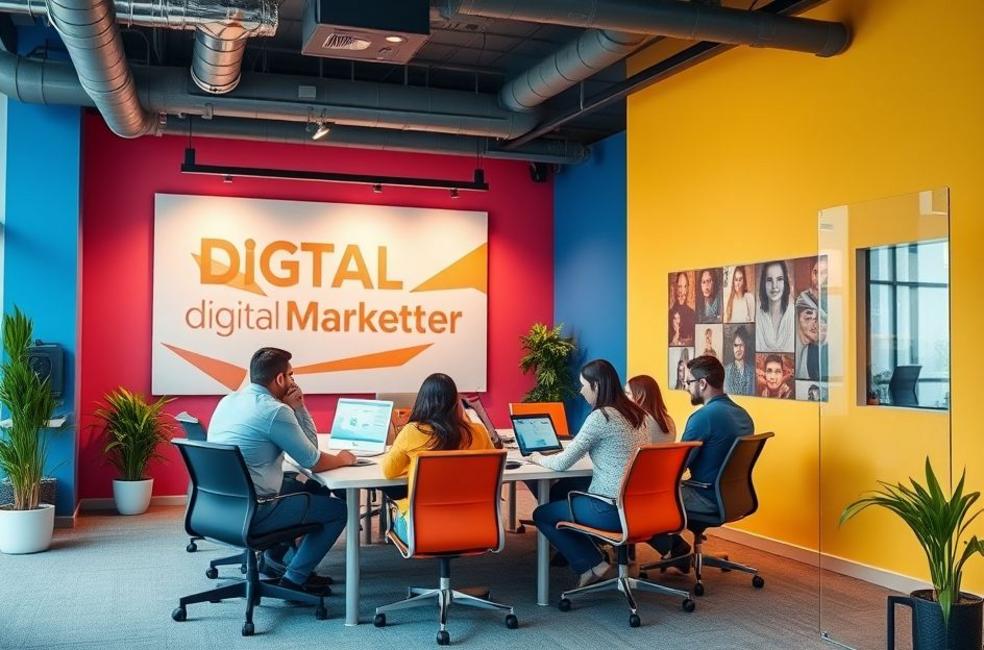 Escritório de uma agência de marketing digital