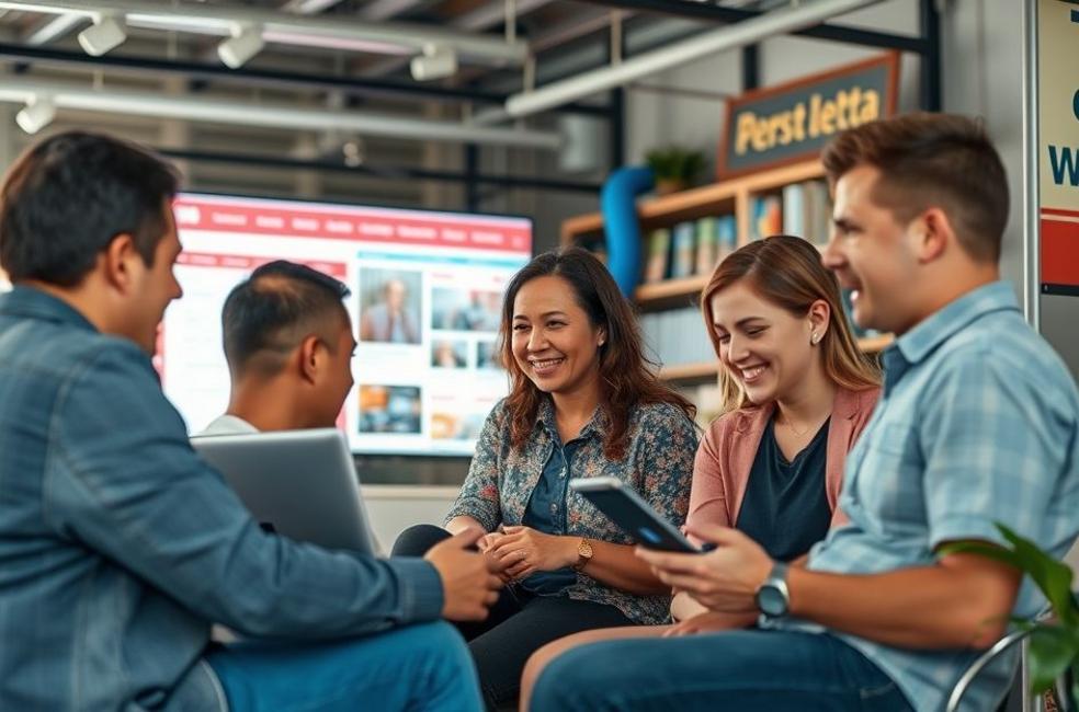 Empresários em Chapecó-SC implementando marketing digital e tráfego pago.