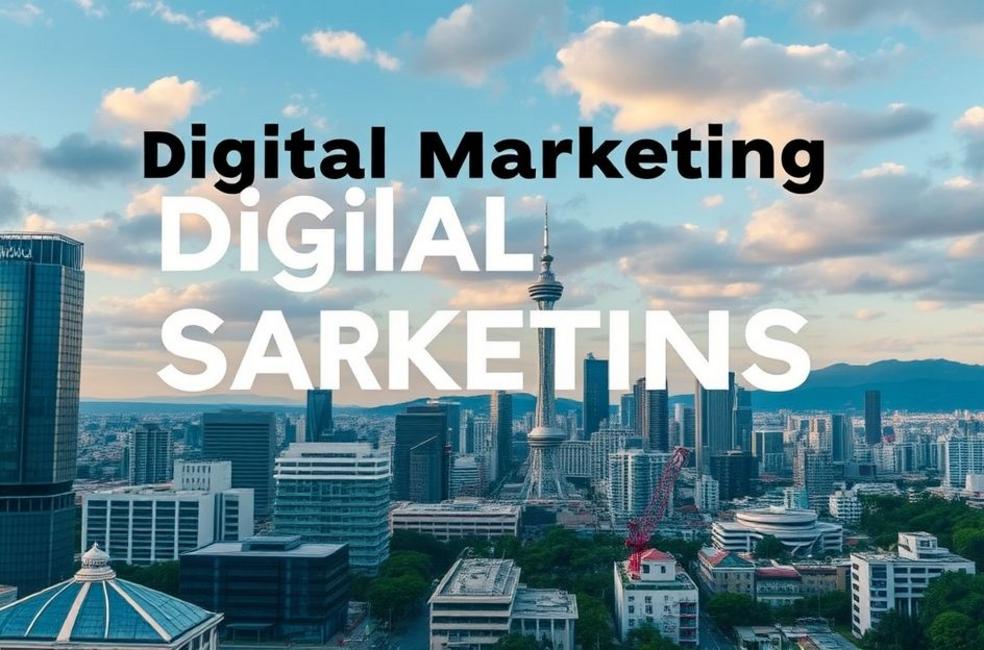Imagem que retrata a cidade de São Paulo com foco em marketing digital.