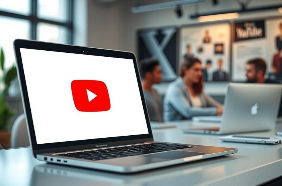 Equipe de marketing otimizada trabalhando em anúncios do YouTube.