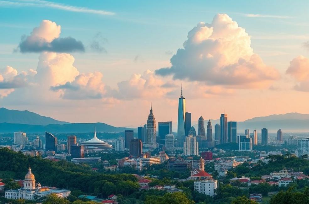 Cidade de Jundiaí com elementos de marketing digital.