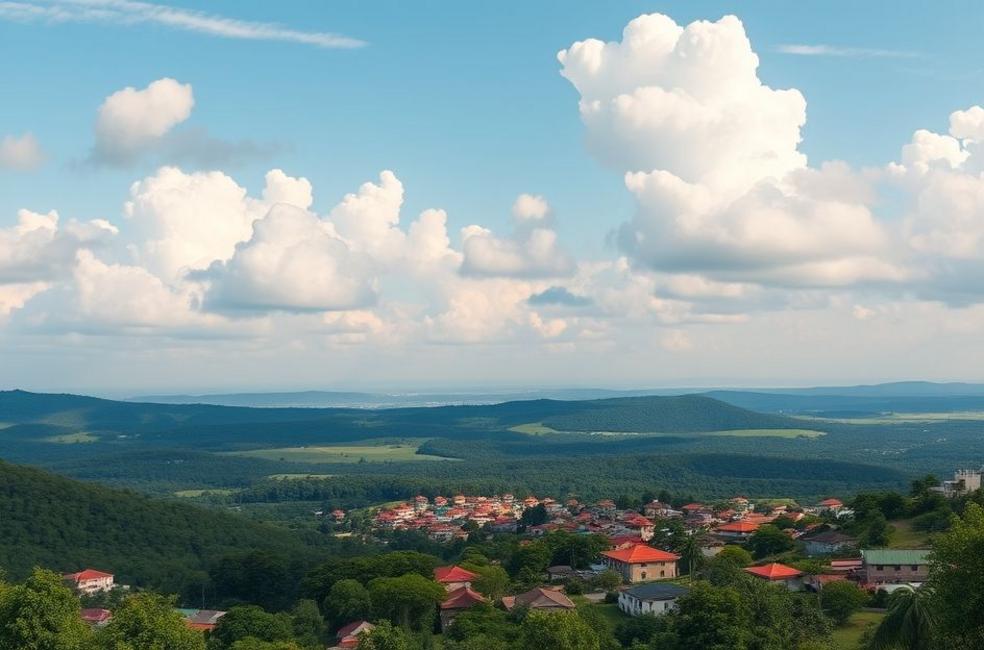 Vista panorâmica de Mogi Mirim com ênfase em negócios locais utilizando marketing digital.