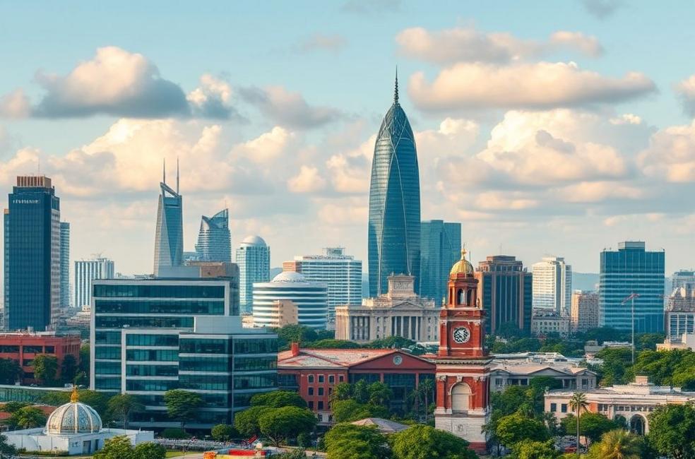 Vista da cidade de Pelotas com escritórios de advocacia.