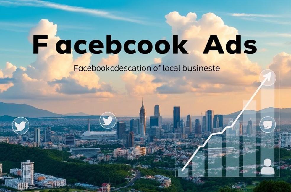 Vista da cidade de Piracicaba com elementos de marketing digital.