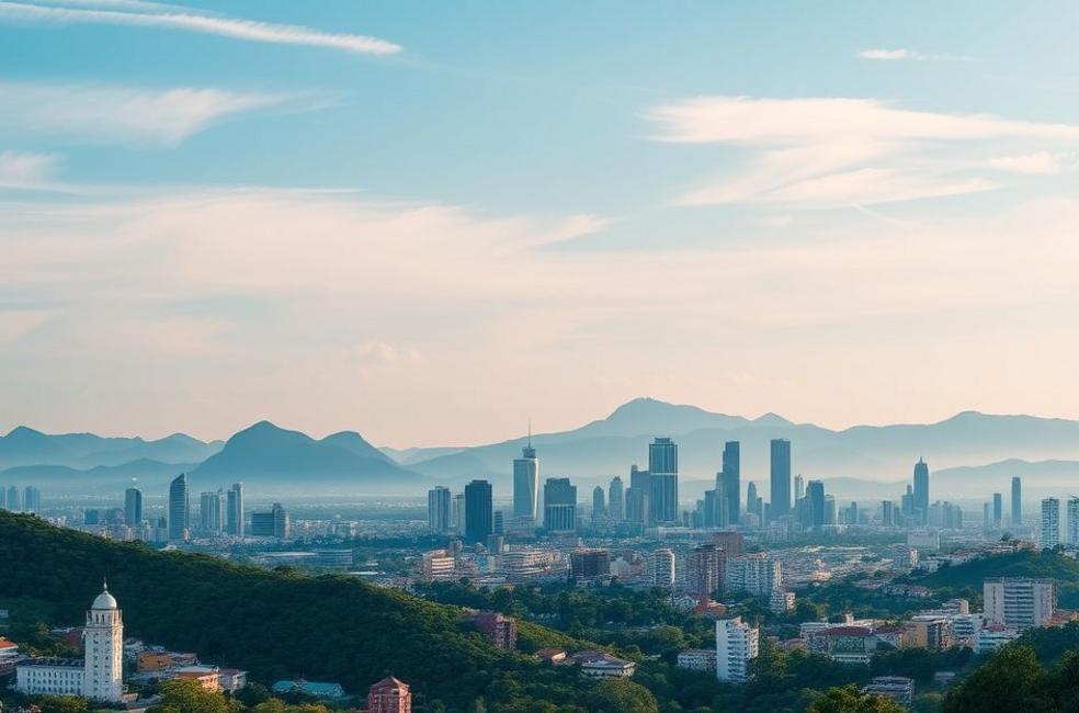 Vista da cidade de São Bernardo do Campo com foco em marketing digital.