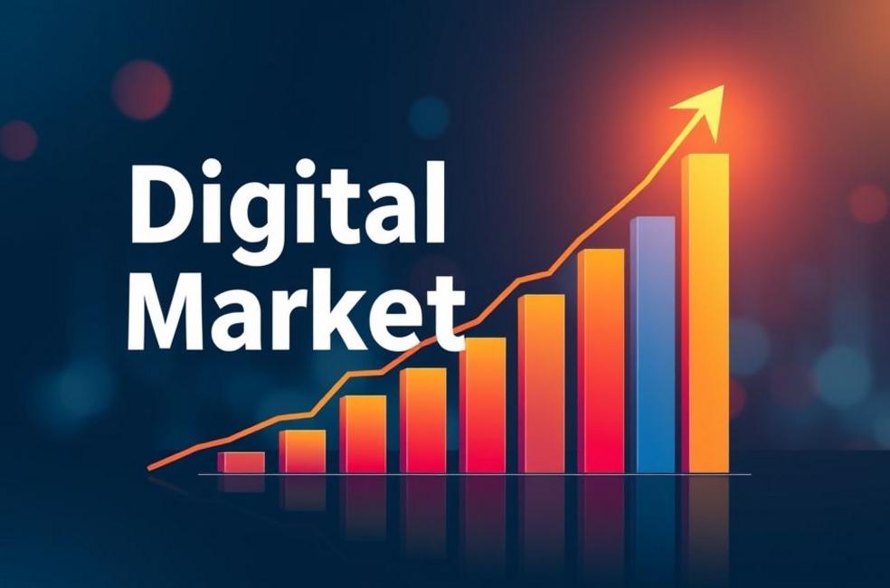 Aumento em gráficos demonstrando crescimento em marketing digital.