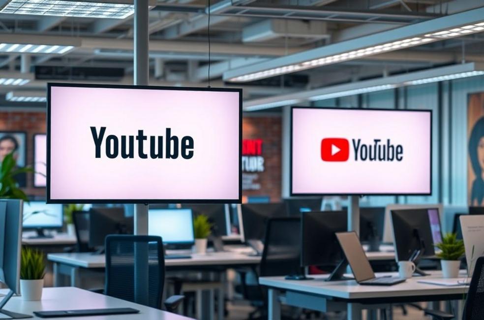 Escritório moderno de uma agência de marketing digital focada em anúncios no Youtube.