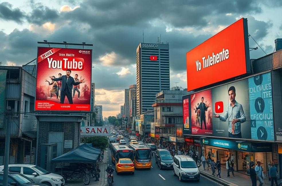 Osasco com elementos de marketing digital, representando a importância do YouTube.