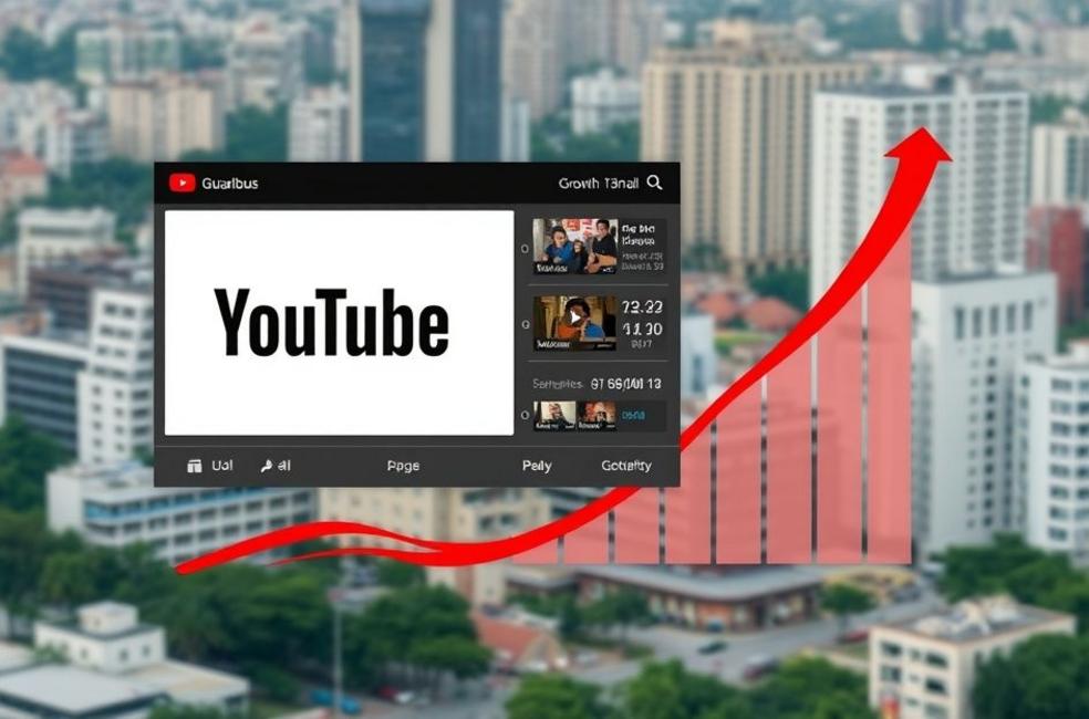Imagem criativa que representa o crescimento de canais do Youtube.