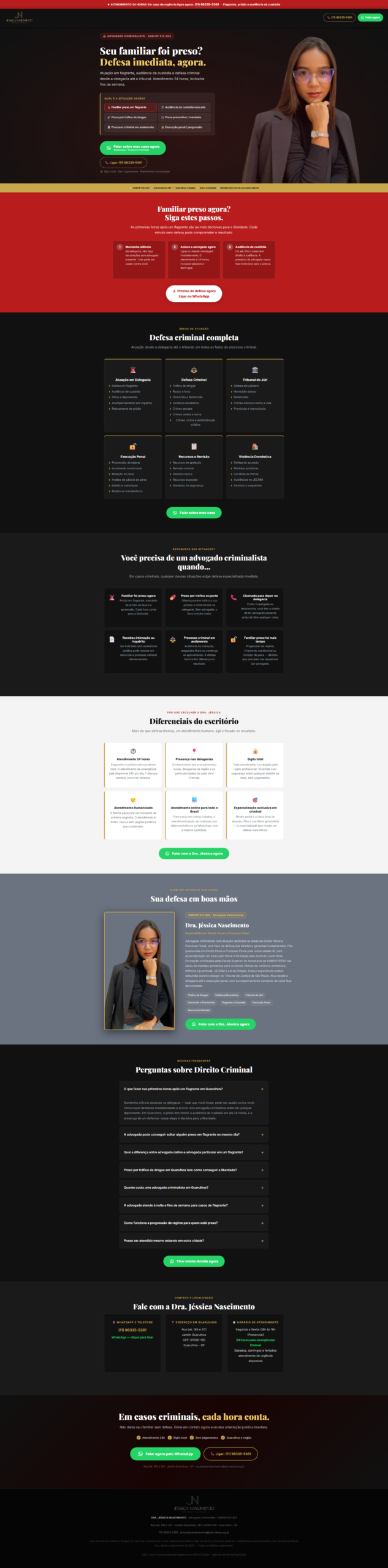 Landing page Dra. Jéssica Nascimento, advogada criminalista