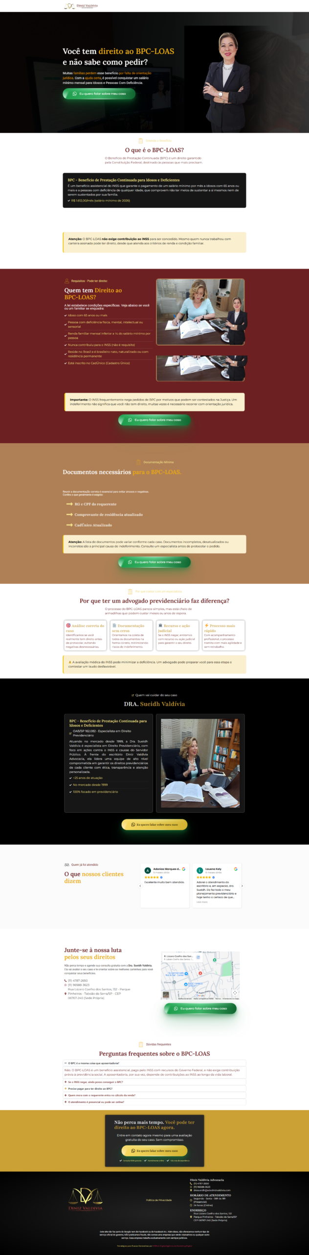Landing page Diniz Valdívia, BPC LOAS