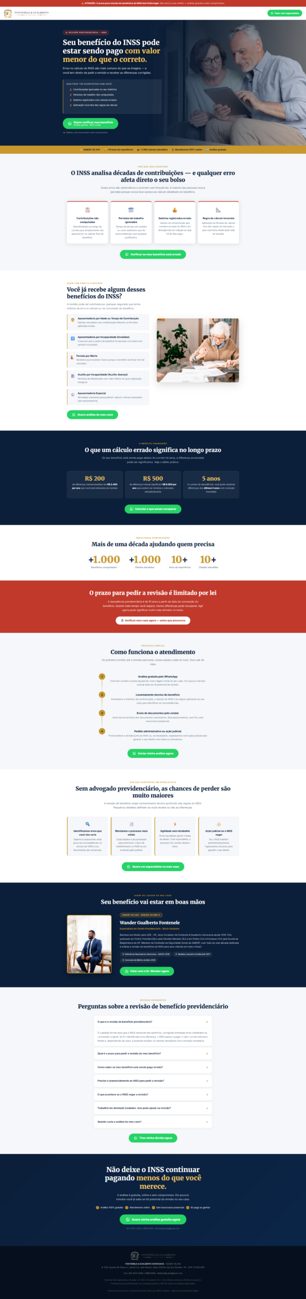 Landing page ANAAPI, revisão de benefício previdenciário